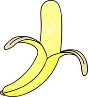 plátano de dibujos animados peculiar dibujado a mano vector