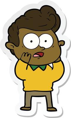 sticker of a cartoon staring man