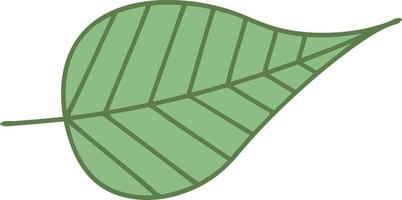 hoja verde de dibujos animados retro de color plano vector