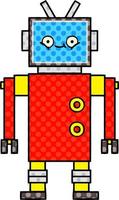 robot de dibujos animados de estilo cómic vector