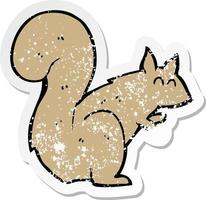 retro distressed sticker of a cartoon squirrel vector