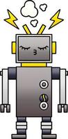 gradient shaded cartoon malfunctioning robot vector
