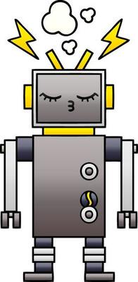 gradient shaded cartoon malfunctioning robot