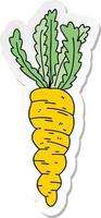 sticker of a quirky hand drawn cartoon carrot vector