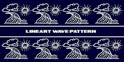 patrón de arte de línea de olas de verano vector