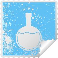 distressed square peeling sticker symbol science experiment vector