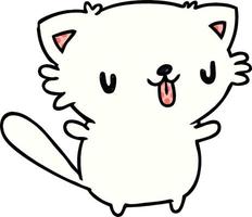 cartoon of cute kawaii cat vector