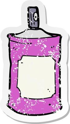 retro distressed sticker of a cartoon spray can