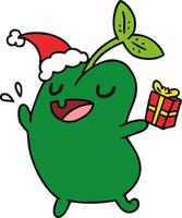 christmas cartoon of kawaii seed vector