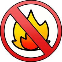 gradient shaded cartoon no fire allowed sign vector