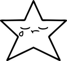 line drawing cartoon star fish vector