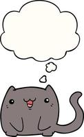 cartoon cat and thought bubble vector