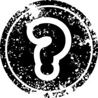 question mark distressed icon vector