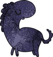 textured cartoon kawaii of a cute horse vector