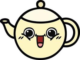 cute cartoon tea pot vector