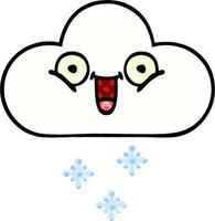 nube de nieve de dibujos animados de estilo cómic vector