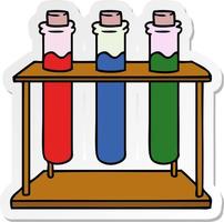 sticker cartoon doodle of a science test tube vector