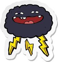 sticker of a happy cartoon cloud vector