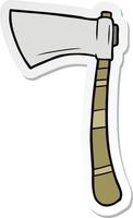 sticker of a cartoon viking axe vector