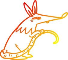 warm gradient line drawing sneaky rat vector