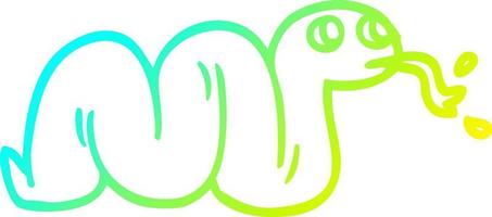 cold gradient line drawing cartoon snake vector