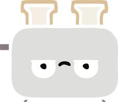 flat color retro cartoon of a toaster vector