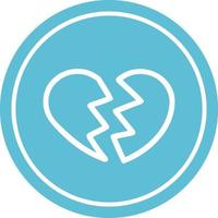 broken heart circular icon vector