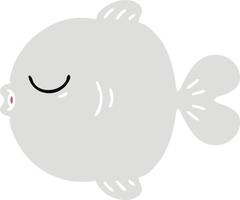 quirky hand drawn cartoon fish vector