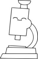 line drawing cartoon microscope vector