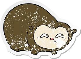 distressed sticker of a cartoon wombat vector