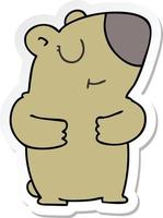 sticker of a quirky hand drawn cartoon bear vector