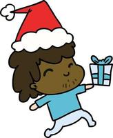 dibujos animados de navidad de kawaii boy vector