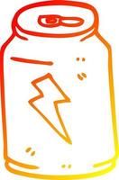 warm gradient line drawing cartoon energy drink vector