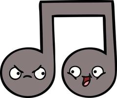 cute cartoon musical note vector