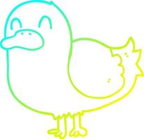 cold gradient line drawing cartoon duck vector