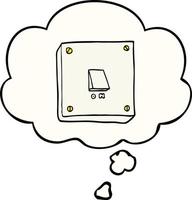 cartoon light switch and thought bubble vector