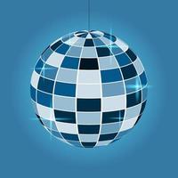 Disco ball. Mirror element for the design of discos and dance floors. 3D. Vector illustration
