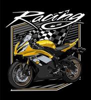 yellow sport motorbike vector