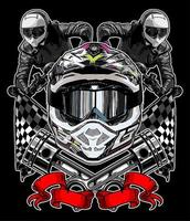 supermoto helmet and rider