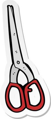 sticker of a cartoon scissors