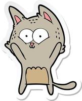 sticker of a cartoon cat vector