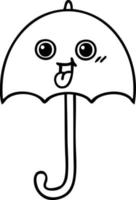 line drawing cartoon umbrella vector