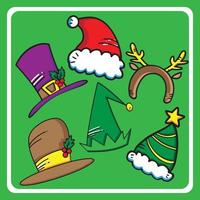 Christmas hat bundle vector for holiday concept