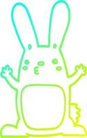 cold gradient line drawing cartoon rabbit vector