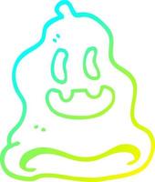 cold gradient line drawing cartoon spooky ghost vector