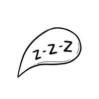 Zzz doodle comic speech bubble vector