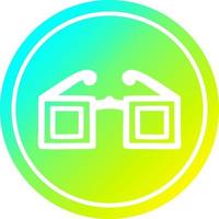 square glasses circular in cold gradient spectrum vector