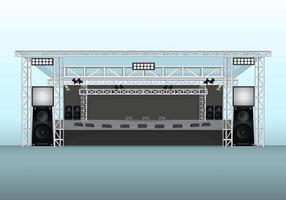 diseño de escenarios musicales. escenario de conciertos de música. maqueta de escenario musical. ilustración vectorial vector