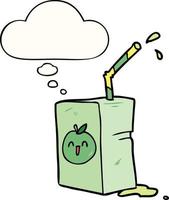 cartoon juice box and thought bubble vector