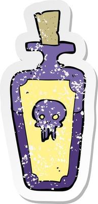 retro distressed sticker of a cartoon potion bottle